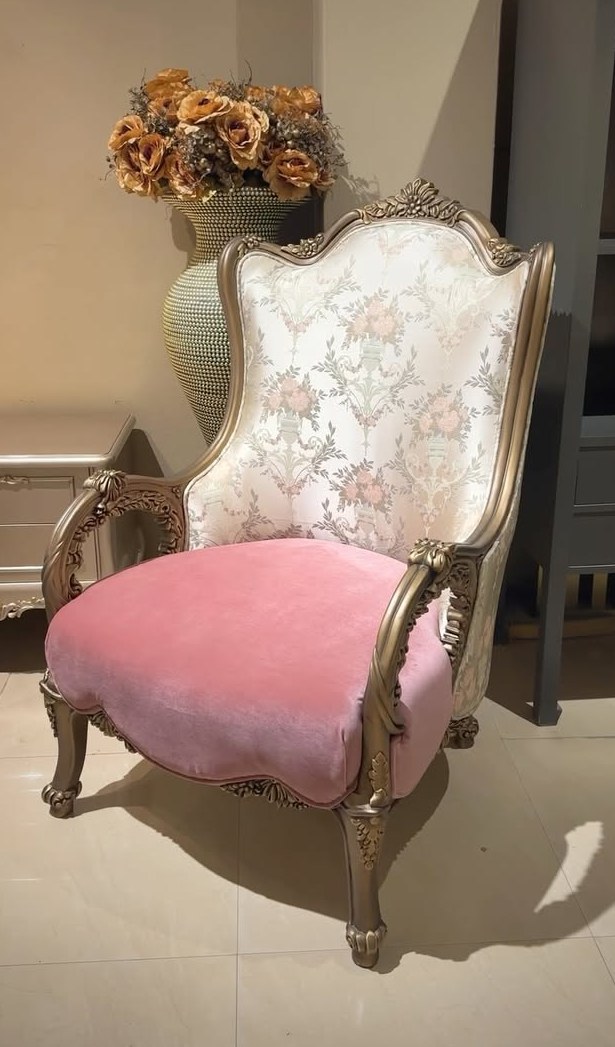 Pink Floral Chair