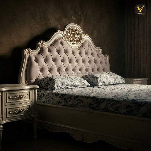 Tufted Bed with Nightstands