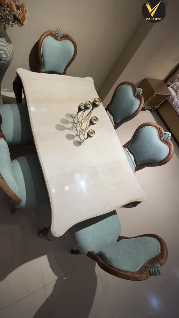 Dining Set with Blue Chairs